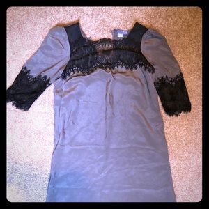 Lil for Anthropologie Silk and Lace Dress